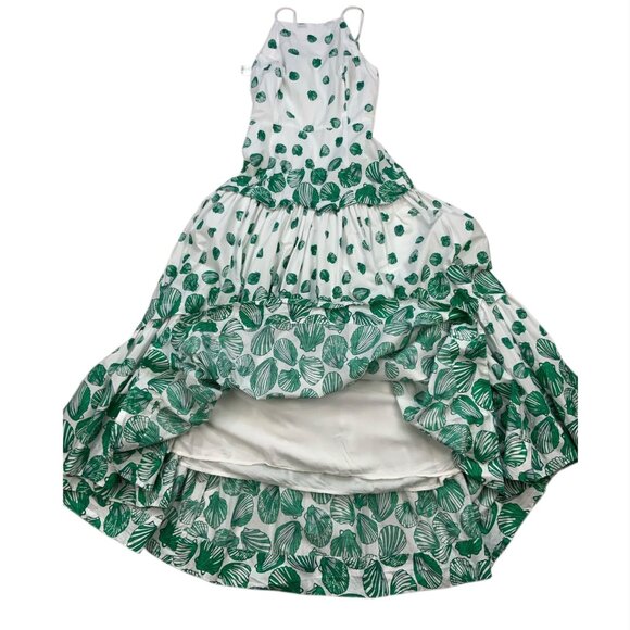 Anthropologie Maeve Halter Tiered Maxi Dress M White Green Seashell Resortwear - Picture 8 of 15
